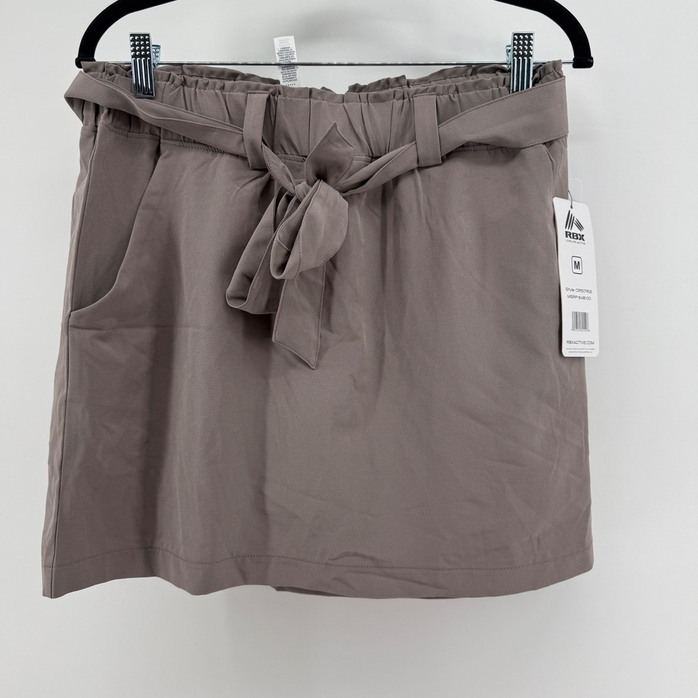 RBX Active Women Taupe Brown Paperbag Waist Performance Skort Size M NWT